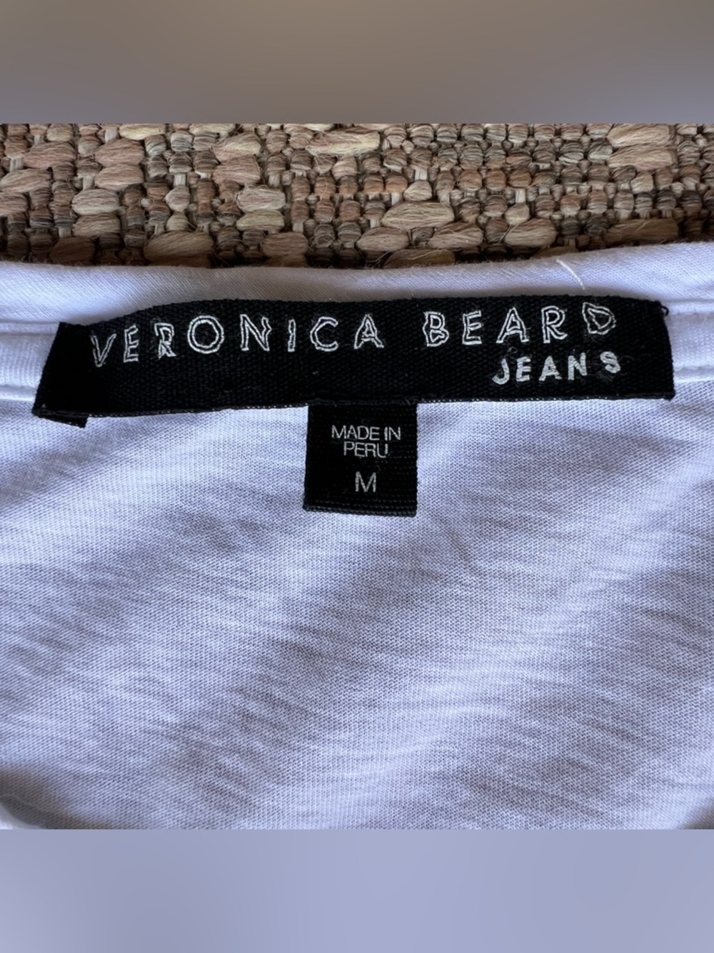 Veronica Beard Waldorf White Ruched Sleeve T-Shirt Womens Size M - Picture 2 of 6
